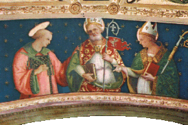 Perugias skytshelgener: Laurentius av Roma (Lorenzo), Herculanus (Ercolano) og Konstantius (Costanzo)
